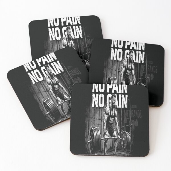 Item preview, No Pain No Gain Muscular Bodybuilder Deadlift Gym Motivation designed and sold by digital20shirt.