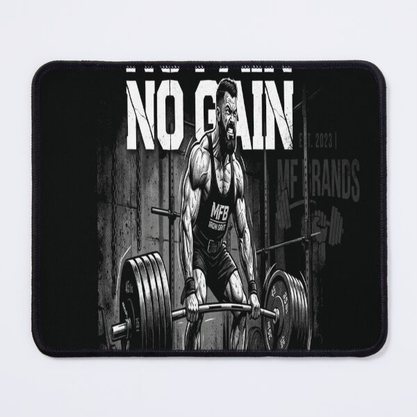 Item preview, No Pain No Gain Muscular Bodybuilder Deadlift Gym Motivation designed and sold by digital20shirt.
