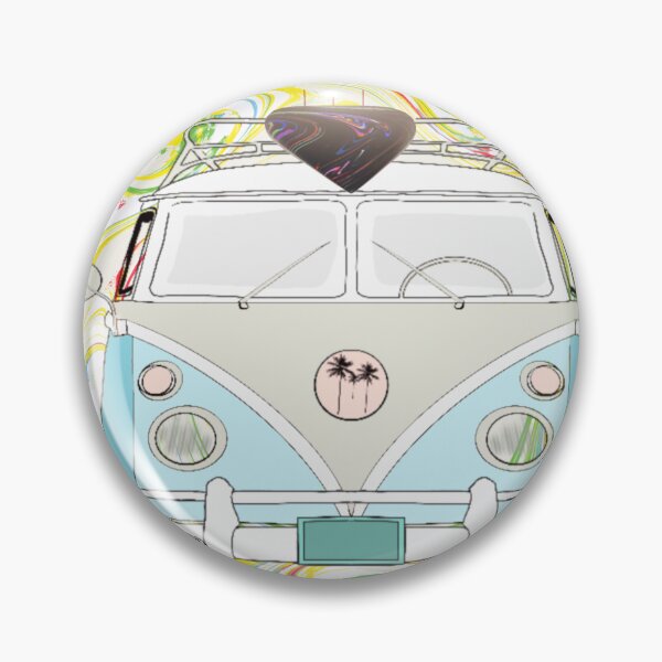 Item preview, Surfboard on top of van with groovy colours - with background designed and sold by Naked Drop.