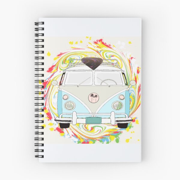 Item preview, Surfboard on top of van with groovy colours - with background designed and sold by Naked Drop.