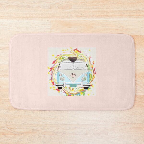 Item preview, Surfboard on top of van with groovy colours - with background designed and sold by Naked Drop.