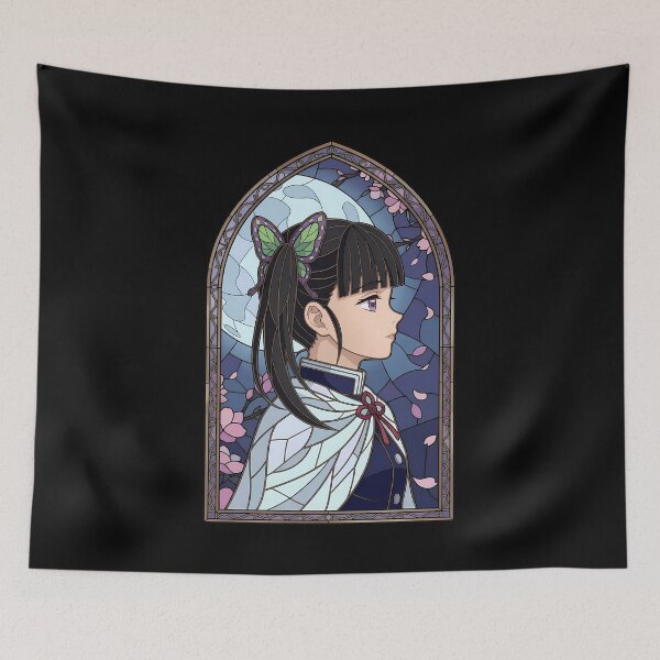 Item preview, Kanao Tsuyuri Demon Slayer Moonlit Sakura Stained Glass Profile designed and sold by mildaclairmo.