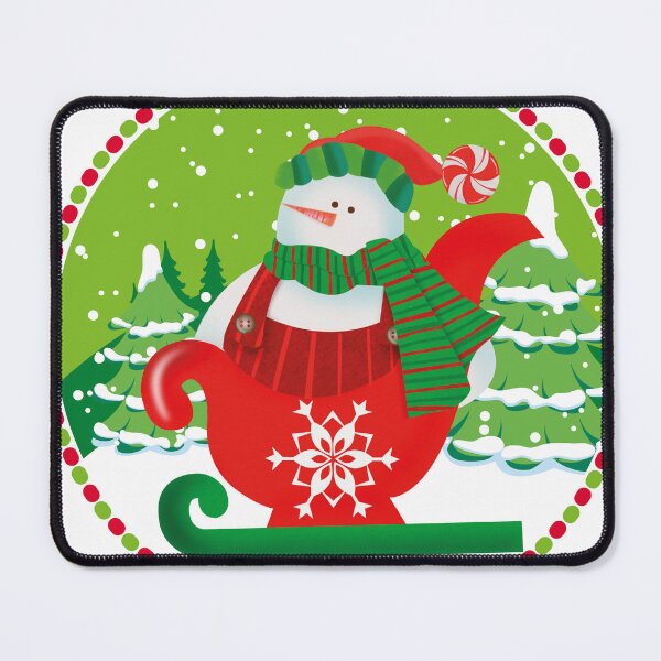 Item preview,  Snowman Christmas Teacup Winter Holiday Cute Art ROUND designed and sold by PrintsByDali.