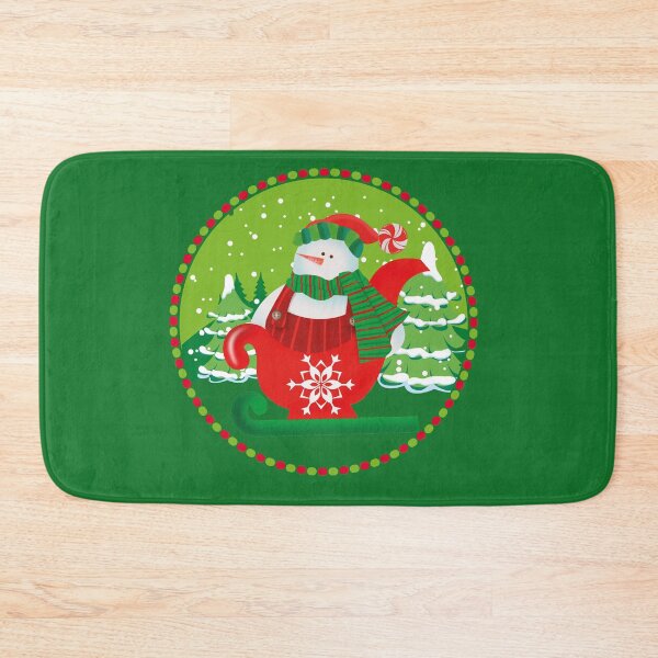 Item preview,  Snowman Christmas Teacup Winter Holiday Cute Art ROUND designed and sold by PrintsByDali.