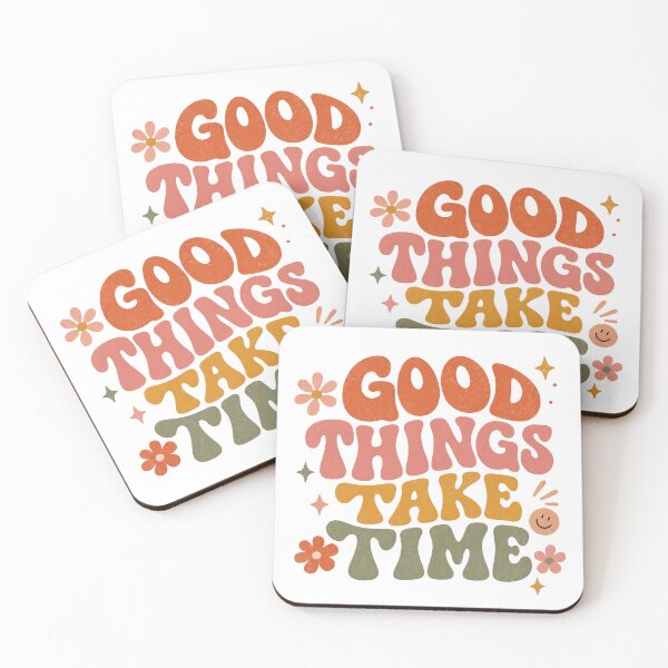 Item preview, Retro Groovy “Good Things Take Time” Vintage Typography Design designed and sold by NBT-NOVA.