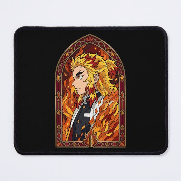 Item preview, Kyojuro Rengoku Demon Slayer Crimson Flame Stained Glass Window designed and sold by mildaclairmo.