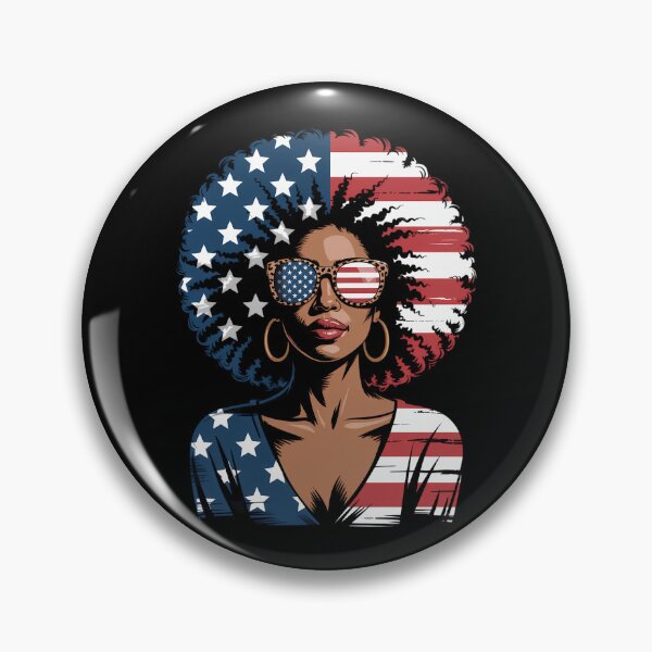 Item preview, 4th of July African American Afro Patriotic designed and sold by benonarts.