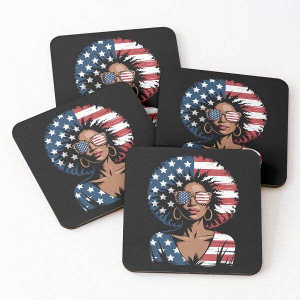 Item preview, 4th of July African American Afro Patriotic designed and sold by benonarts.