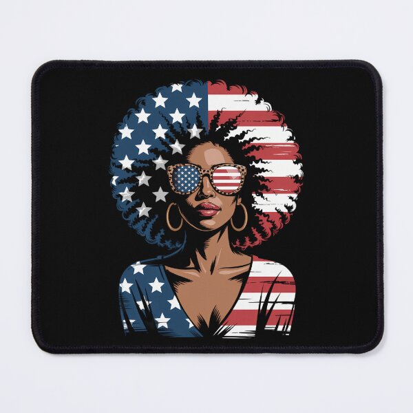 Item preview, 4th of July African American Afro Patriotic designed and sold by benonarts.