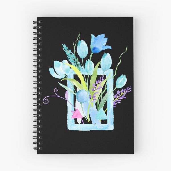 Item preview, Blue Tulip Watercolor Greeting Card with Lavender Botanical Frame designed and sold by FestivityFinds.