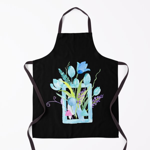 Item preview, Blue Tulip Watercolor Greeting Card with Lavender Botanical Frame designed and sold by FestivityFinds.