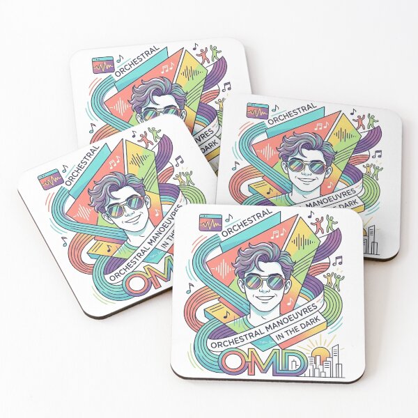 Item preview, OMD Retro Synth-Pop Revival - Colorful Abstract Band Art designed and sold by zytooFree.