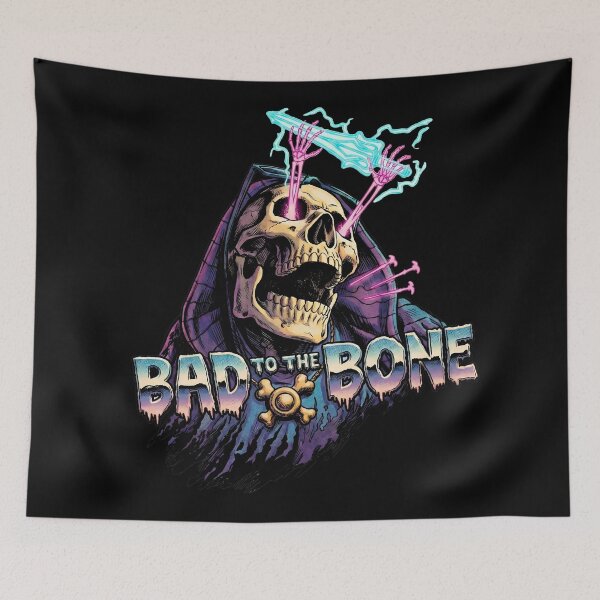 Item preview, Bad to the Bone - Retro Overlord of Evil Metal Art designed and sold by MikeMoreArt.