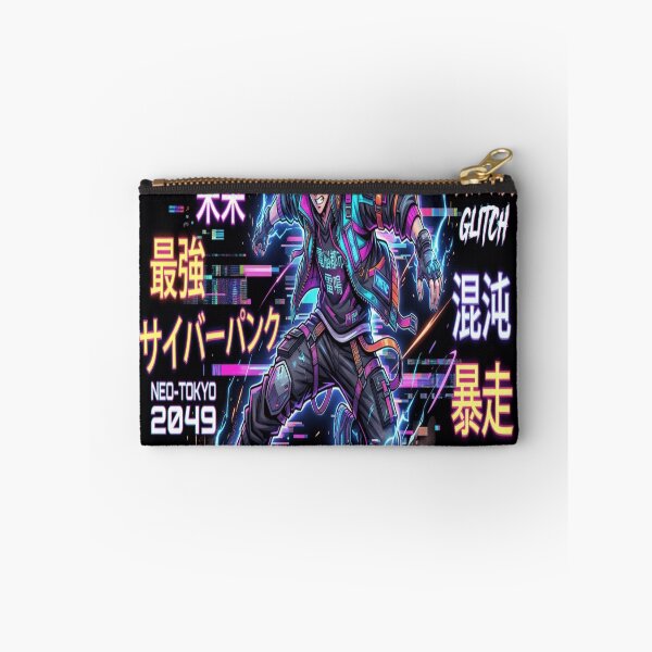 Item preview, Neon Cyberpunk Anime Warrior - Japanese Streetwear Glitch Art designed and sold by digital20shirt.