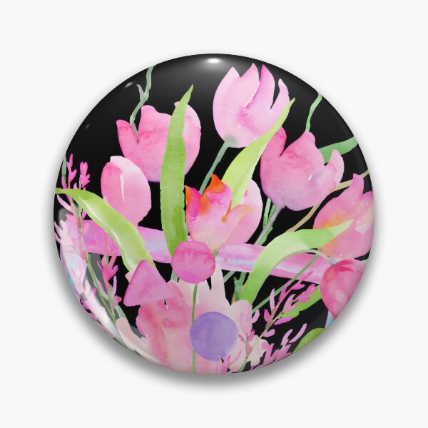 Artikelvorschau, Grußkarte mit rosa Tulpenmotiv in Aquarell und modernem botanischem Rahmen entworfen und verkauft von FestivityFinds.
