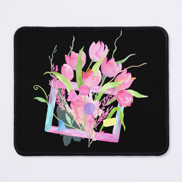 Item preview, Pink Tulip Watercolor Greeting Card with Modern Botanical Frame designed and sold by FestivityFinds.