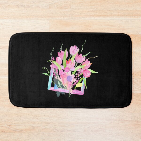 Item preview, Pink Tulip Watercolor Greeting Card with Modern Botanical Frame designed and sold by FestivityFinds.