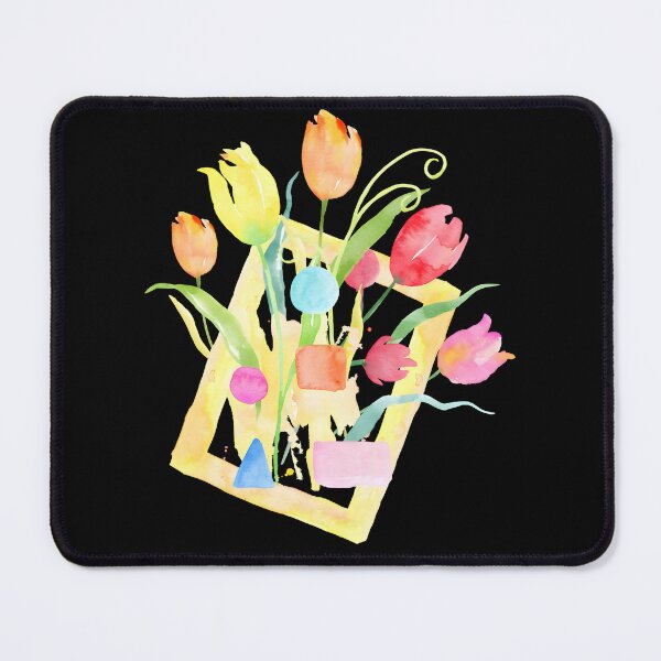 Item preview, Modern Watercolor Tulips in Abstract Geometric Frame designed and sold by FestivityFinds.
