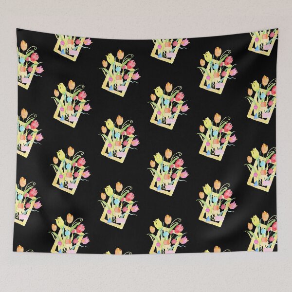 Item preview, Modern Watercolor Tulips in Abstract Geometric Frame designed and sold by FestivityFinds.