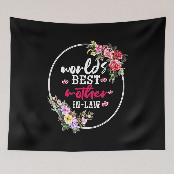 Item preview, World’s Best Mother-in-Law Funny Floral Quote designed and sold by zamiokaline.