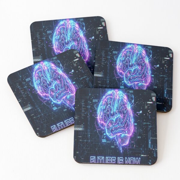 Item preview, The Neural Frontier: A Futuristic AI Brain in Neon & Circuits designed and sold by digital20shirt.