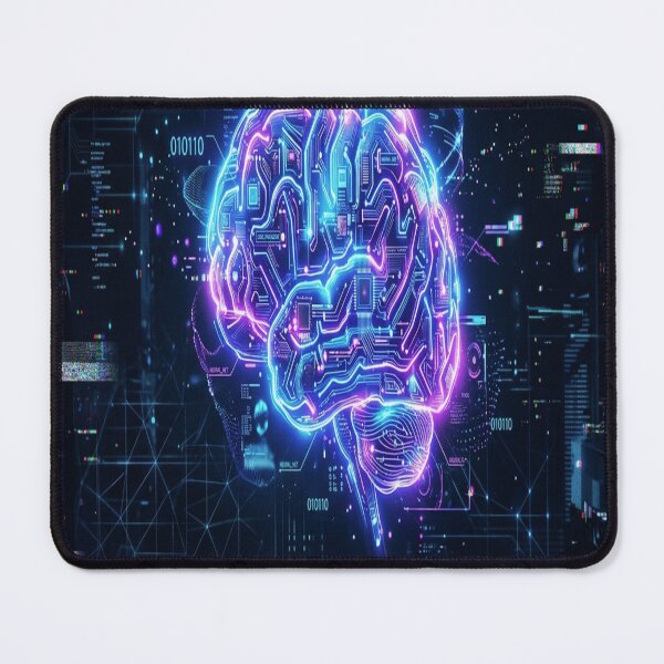 Item preview, The Neural Frontier: A Futuristic AI Brain in Neon & Circuits designed and sold by digital20shirt.