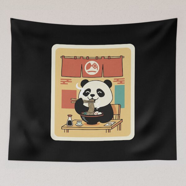 Item preview, Cute Panda Eating Ramen Japanese Aesthetic designed and sold by JordynLadukeg65.