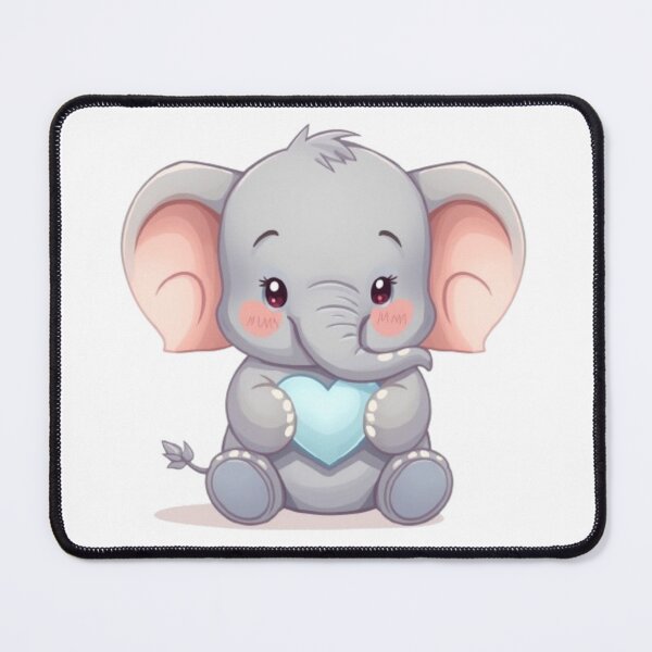 Item preview, Kawaii Baby Elephant Sending Love – Pastel Animal Sticker designed and sold by DigitfanStudio.