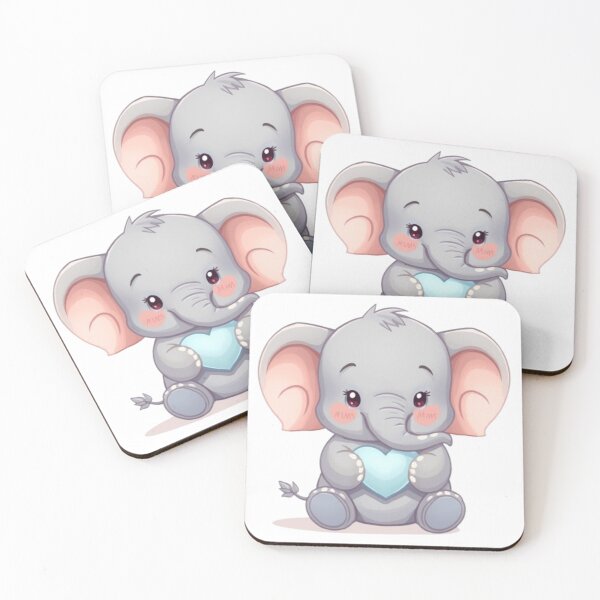 Item preview, Kawaii Baby Elephant Sending Love – Pastel Animal Sticker designed and sold by DigitfanStudio.