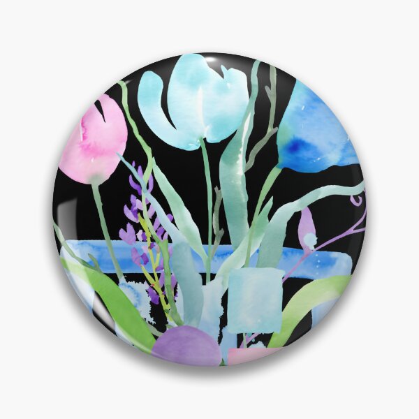Artikelvorschau, Grußkarte mit farbenfrohen Aquarell-Tulpen und abstrakten geometrischen Formen entworfen und verkauft von FestivityFinds.