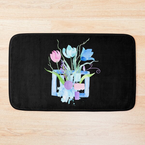 Item preview, Colorful Watercolor Tulips with Abstract Geometric Shapes Greeting Card designed and sold by FestivityFinds.