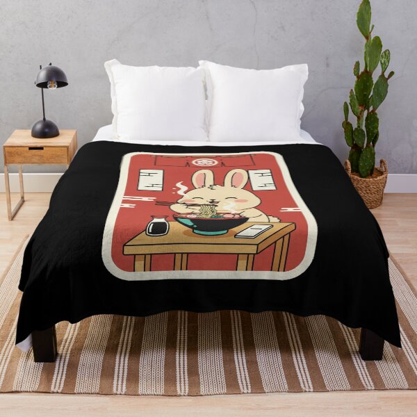 Item preview, Cute Bunny Eating Ramen Japanese Style designed and sold by JordynLadukeg65.