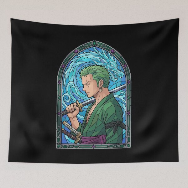 Item preview, Roronoa Zoro One Piece Azure Dragon Stained Glass designed and sold by mildaclairmo.