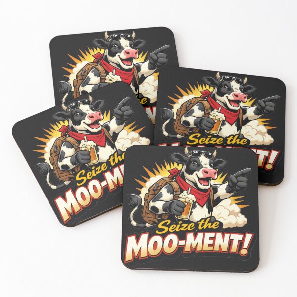Item preview, Seize the Moo-Ment Funny Cow Adventure Drink Pun designed and sold by Tsugraf Designs.