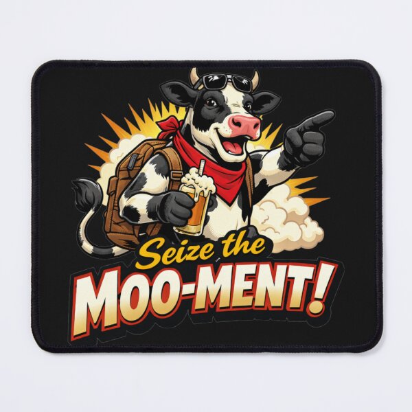 Item preview, Seize the Moo-Ment Funny Cow Adventure Drink Pun designed and sold by Tsugraf Designs.