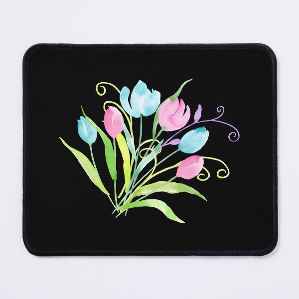 Item preview, Pastel Pink and Blue Watercolor Tulips Floral Botanical Greeting Card designed and sold by FestivityFinds.