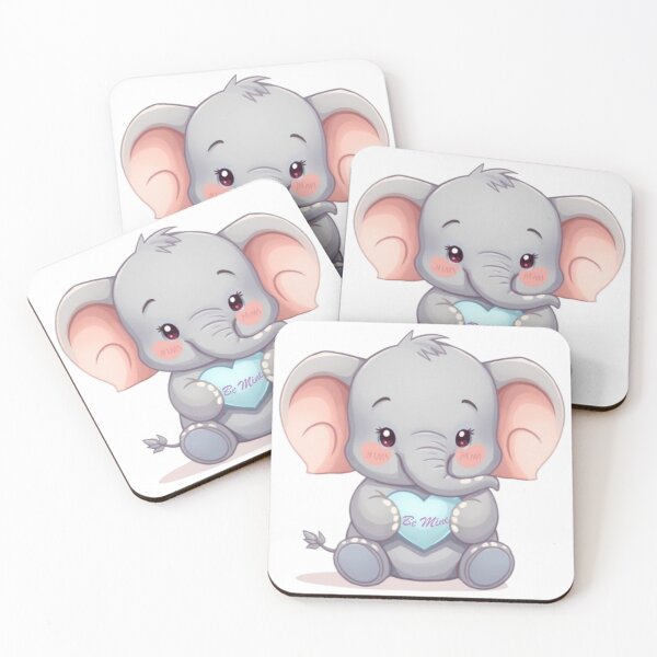 Item preview, Adorable Elephant Loves You "Be Mine" in Pastel Colors designed and sold by DigitfanStudio.