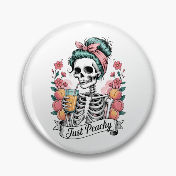 Item preview, Just Peachy Skeleton 70s Hippie Summer Vibes designed and sold by TyraYoung.