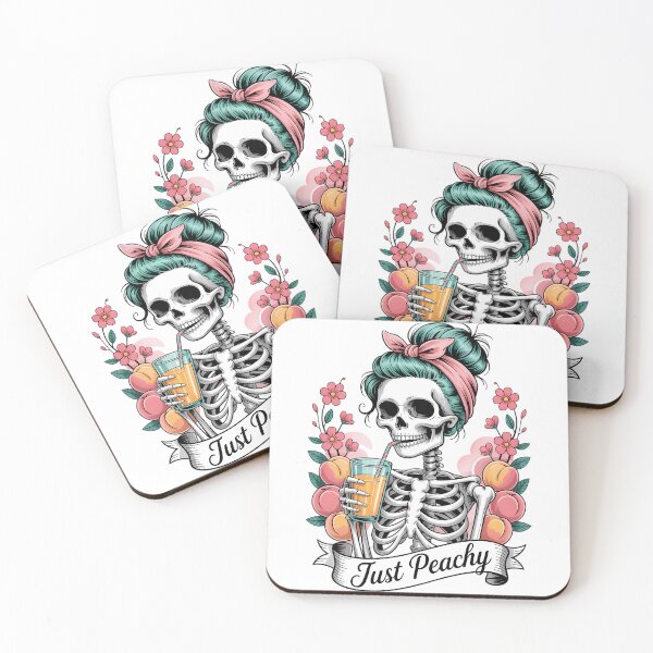 Item preview, Just Peachy Skeleton 70s Hippie Summer Vibes designed and sold by TyraYoung.
