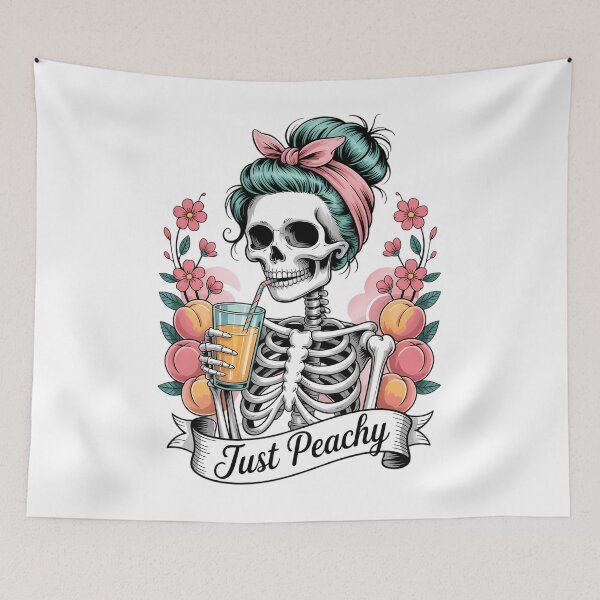 Item preview, Just Peachy Skeleton 70s Hippie Summer Vibes designed and sold by TyraYoung.