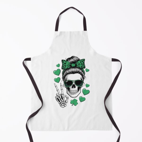 Item preview, St Patricks Day Skull Messy Bun Saint Pattys Paddys designed and sold by TyraYoung.