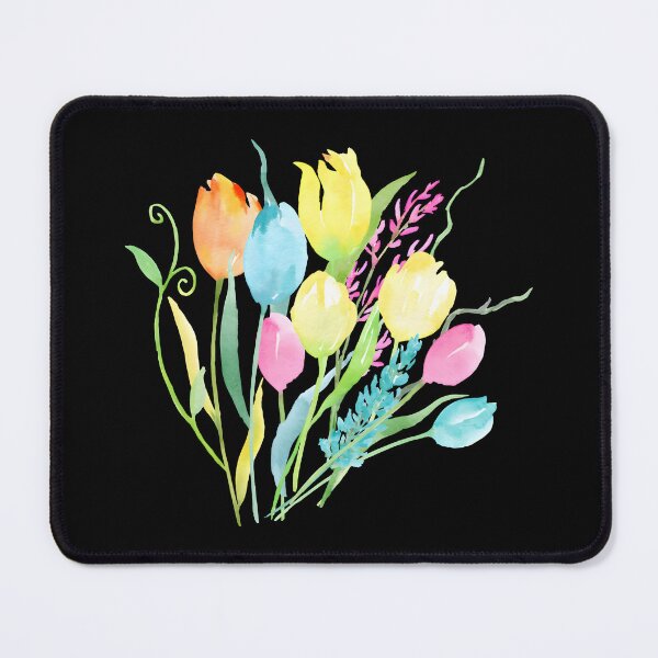 Item preview, Colorful Watercolor Tulip Bouquet Botanical Spring Floral Art Greeting Card designed and sold by FestivityFinds.