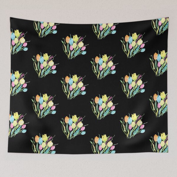 Item preview, Colorful Watercolor Tulip Bouquet Botanical Spring Floral Art Greeting Card designed and sold by FestivityFinds.