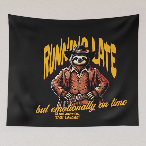 Item preview, Funny Sloth Cowboy Running Late Wild West Humor designed and sold by Tsugraf Designs.