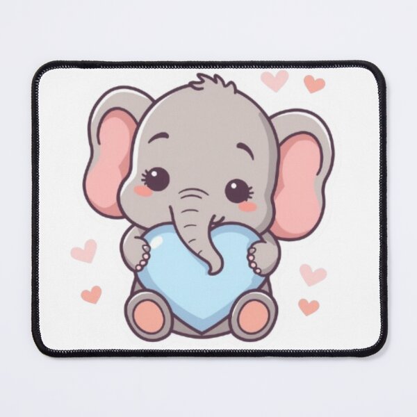 Item preview, Kawaii Baby Elephant Sending Love – Pastel Animal Sticker designed and sold by DigitfanStudio.