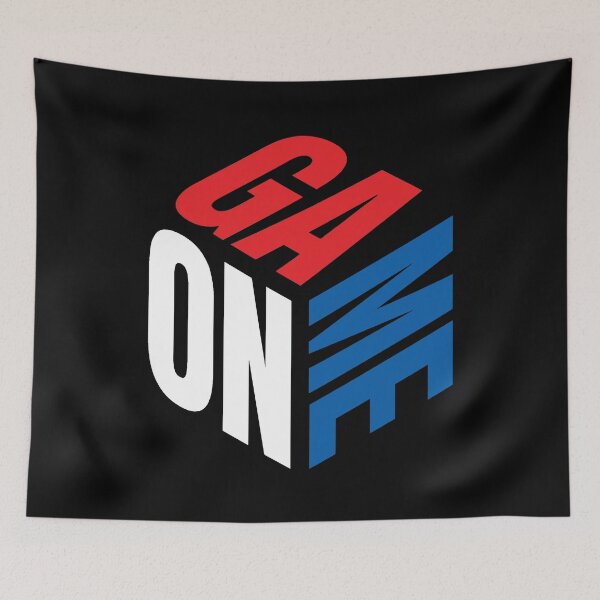 Item preview, GAME ON 3D Isometric Cube | Red White Blue USA Gamer Esports Streetwear designed and sold by PryntedLabs.