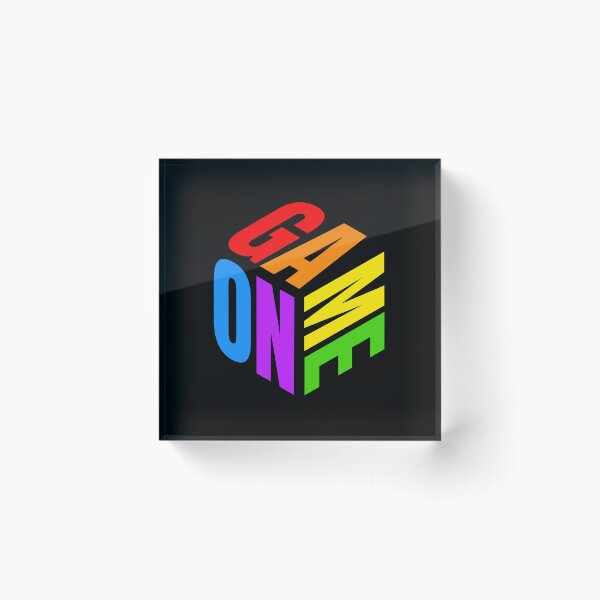 Item preview, GAME ON 3D Isometric Cube | Colorful Rainbow Gamer Esports Streetwear designed and sold by PryntedLabs.