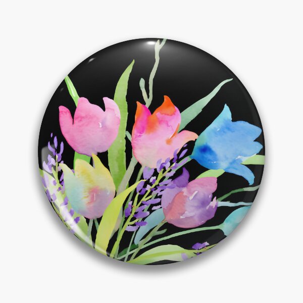 Item preview, Colorful Watercolor Tulips and Lavender Floral Bouquet Spring Botanical Greeting Card designed and sold by FestivityFinds.