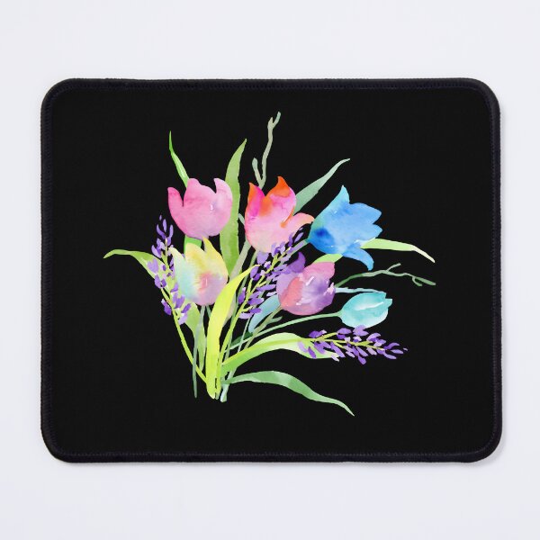 Item preview, Colorful Watercolor Tulips and Lavender Floral Bouquet Spring Botanical Greeting Card designed and sold by FestivityFinds.