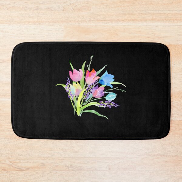Item preview, Colorful Watercolor Tulips and Lavender Floral Bouquet Spring Botanical Greeting Card designed and sold by FestivityFinds.